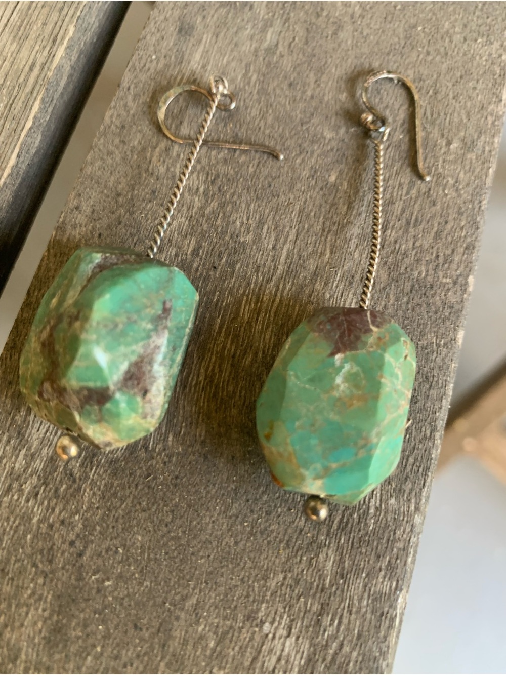 925 Barse Natural Turquoise Drop Dangle Earrings - Picture 2 of 4